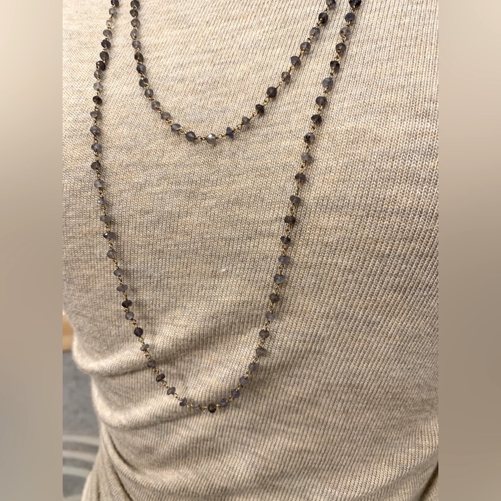 Sapphire/18k gold beaded wrap necklace.   NWT!